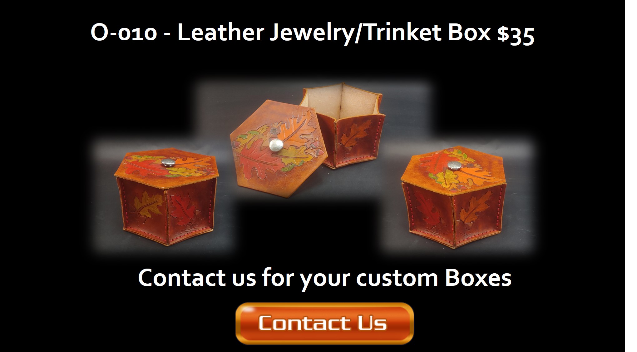 Leather jewelry/trinket box